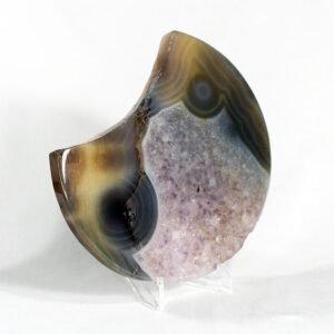 Druzy Agate Moon with Stand, 516g
